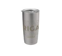 Vintage Riga Letonia Vaso térmico de acero inoxidable de doble pared