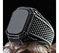 Vintage Ring For Men Women Silver Color Carved Ring Inlaid Red Blue Ring,Style A,7
