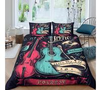 Vintage Rock Art Funda Edredon Microfibra Juego de Ropa de Cama de 3 Piezas Impresión 3D Cierre de Vintage Rock Arte Funda de Edredón Funda de Almohada a Juego Lavables Suave for niña （140x200cm）