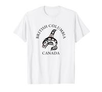 Vintage Rojo Negro Haida Orca Ballena Ilustración Nativa Camiseta gráfica económica