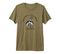 Vintage Rojo Negro Haida Orca Ballena Ilustración Nativa Camiseta Premium