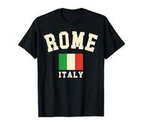Vintage Roma Italia Bandera Italiana Recuerdo Retro Gráfico Camiseta gráfica económica