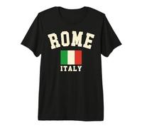 Vintage Roma Italia Bandera Italiana Recuerdo Retro Gráfico Camiseta Premium