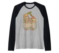 Vintage Roma Italia Coliseo Antiguo Romano Monumento 2 Camiseta Manga Raglan