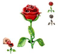 Vintage Rose Incense Burner, Romantic Rose-Shaped Incense Holder, Retro Romantic Censer Tabletop Home Decor for Women Home Decor Meditation Yoga Office (Red)