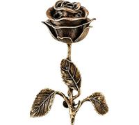 Vintage Rose Incense Burner, Rose-Shaped Incense Holder, Metal Rose Incense Holder for Office Home Decor Meditation Yoga, Antique Flower Decorative Gift for Women Mothers (Bronze)
