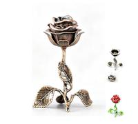 Vintage Rose Incense Burner, Rose-Shaped Incense Insert, Metal Incense Holder, Home Decoration, Meditation, Yoga, Office, Romantic Gift, for Women or Mothers (Bronze (Antique Gold Tone))