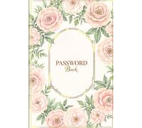 Vintage Rose Password Book - Pale Pink Floral Password Organizer with Elegant Frame - Feminine Watercolor Logbook by Volumani N