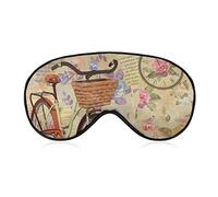Vintage Roses Birds and Bicycle Eye Mask para dormir Blackout Night Blindfold con correa ajustable para hombres, mujeres, viajes, yoga, siesta