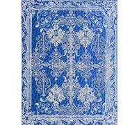 Vintage Royal Blue and Silver Ornamental Notebook : Cute Composition Notebooks Lined Paper 8.5" x 11" 120 Pages: Wide Ruled Composition Notebook Elegant Baroque Design