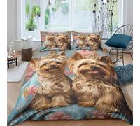 Vintage Royal Pet Funda Edredon Microfibra Juego de Ropa de Cama de 3 Piezas Impresión 3D Cierre de Vintage Royal Pet Funda de Edredón Funda de Almohada a Juego Suave for Adolescentes （140x200cm）