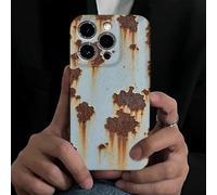 Vintage Rust Look Phone Case for iPhone 16 15 14 13 12 ProMax, Rusty Metal Texture Imitation Phone Case, Creative Industrial Iron Inspired Shockproof Cover (Style B,14)