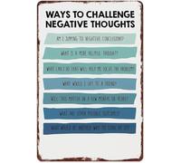 Vintage Rustic Metal Sign for Positive Thinking Overcoming Negativity Aluminum Wall Art Home Office 8 X 12 in
