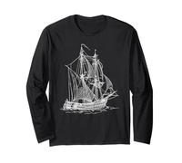 Vintage Sailboat Sailing Ship Nautical Sailor Manga Larga