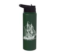 Vintage Sailboat Sailing Ship Nautical Sailor Stainless Steel Insulated Water Bottle