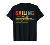 Vintage Sailing Sailboat Nautical Retro Boating Adventure Camiseta