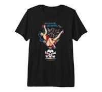 Vintage Sailor Beware Pin Up Girl en Martini Glass Tattoo Camiseta Premium