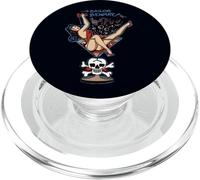 Vintage Sailor Beware Pin Up Girl in Martini Glass Tattoo PopSockets PopGrip para MagSafe