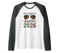 Vintage Saint Maarten Vacaciones 2026 Viaje Playa Vacay Camiseta Manga Raglan
