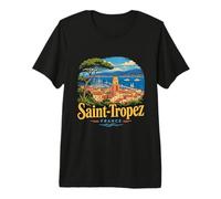 Vintage Saint Tropez Francia Viaje Souvenir Monumento Regalo Camiseta Premium