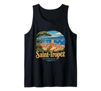 Vintage Saint Tropez Francia Viaje Souvenir Monumento Regalo Camiseta sin Mangas