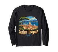 Vintage Saint Tropez Francia Viaje Souvenir Monumento Regalo Manga Larga