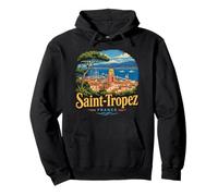 Vintage Saint Tropez Francia Viaje Souvenir Monumento Regalo Sudadera con Capucha