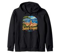 Vintage Saint Tropez Francia Viaje Souvenir Monumento Regalo Sudadera con Capucha