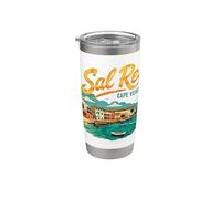 Vintage Sal Rei Cabo Verde Viaje Souvenir Monumento Regalo Vaso térmico de acero inoxidable de doble pared