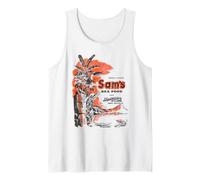 Vintage Sam's Seafood Tiki Bar | Estilo de salón polinesio de los años 60 Camiseta sin Mangas