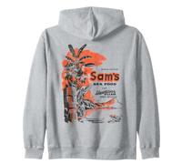 Vintage Sam's Seafood Tiki Bar | Estilo de salón polinesio de los años 60 Sudadera con Capucha