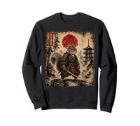 Vintage Samurai Ardilla Japonesa Katana Guerrero Ukiyo-e Arte Sudadera