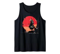 Vintage Samurai Fox Guerrero Japonés Ukiyo-e Estilo Camiseta sin Mangas