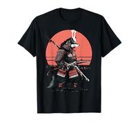 Vintage Samurai Lobo Guerrero Japonés Ukiyo-e Estilo Camiseta