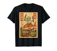 Vintage Samurai Rana Cocina Maestro Koi Pescado Rana Japonesa Camiseta