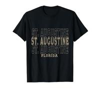Vintage San Agustín Florida Camiseta gráfica económica, Hombre, Negro, S