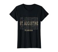 Vintage San Agustín Florida Camiseta gráfica económica, Mujer, Negro, S