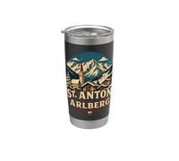 Vintage San Antón am Arlberg Austria Viaje Monumento Regalo Vaso térmico de acero inoxidable de doble pared
