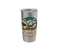 Vintage San Antón am Arlberg Austria Viaje Monumento Regalo Vaso térmico de acero inoxidable de doble pared