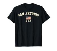 Vintage San Antonio USA Bandera Americana Texas Souvenir Retro Camiseta