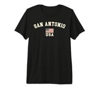 Vintage San Antonio USA Bandera Americana Texas Souvenir Retro Camiseta Premium