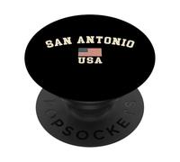 Vintage San Antonio USA Bandera Americana Texas Souvenir Retro PopSockets PopGrip Adhesivo
