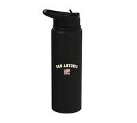 Vintage San Antonio USA Bandera Americana Texas Souvenir Retro Stainless Steel Insulated Water Bottle