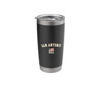 Vintage San Antonio USA Bandera Americana Texas Souvenir Retro Vaso térmico de acero inoxidable de doble pared