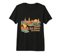 Vintage San Diego USA Travel Souvenir Landmark Turista Regalo Camiseta Premium