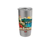Vintage San Fernando Trinidad Travel Souvenir Monumento Regalo Vaso térmico de acero inoxidable de doble pared