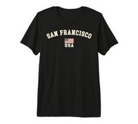 Vintage San Francisco USA Bandera Americana Recuerdo Retro Camiseta Premium