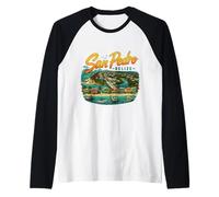 Vintage San Pedro Belice Travel Souvenir Monumento Regalo Camiseta Manga Raglan