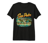 Vintage San Pedro Belice Travel Souvenir Monumento Regalo Camiseta Premium