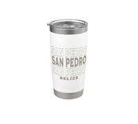 Vintage San Pedro Belice Vaso térmico de acero inoxidable de doble pared